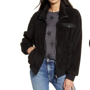 NWT Rails Austin Fleece Teddy Full-Zip Jacket - Black - Women's Medium